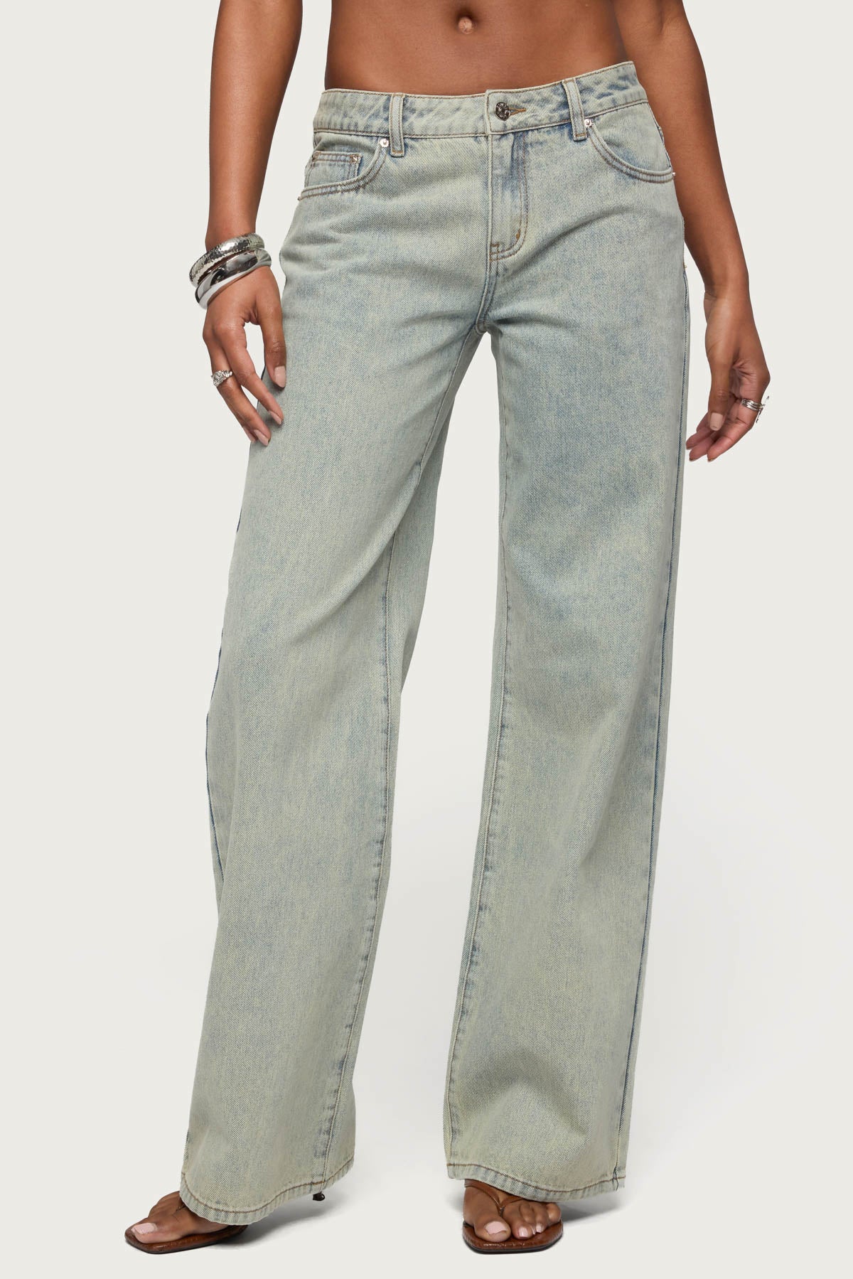 Tall Magda Acid Wash Low Rise Baggy Jeans