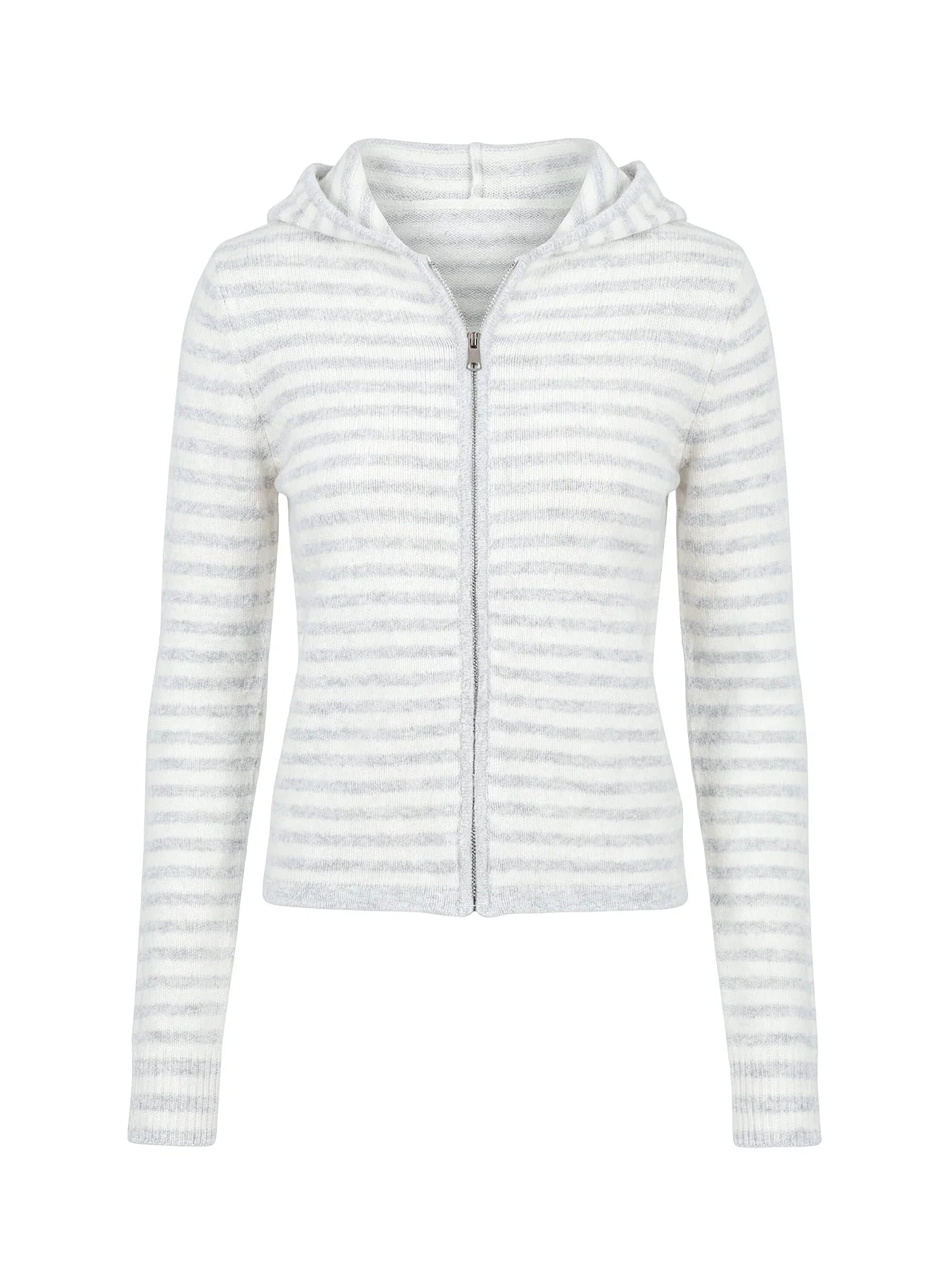 Superstars Zip Through Hoodie Grey / Cream Stripe